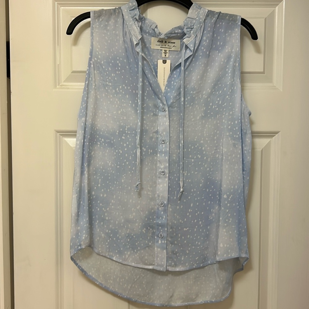 NWT Cloth & Stone by Anthropologie Button Down Hi-Lo Tank- M